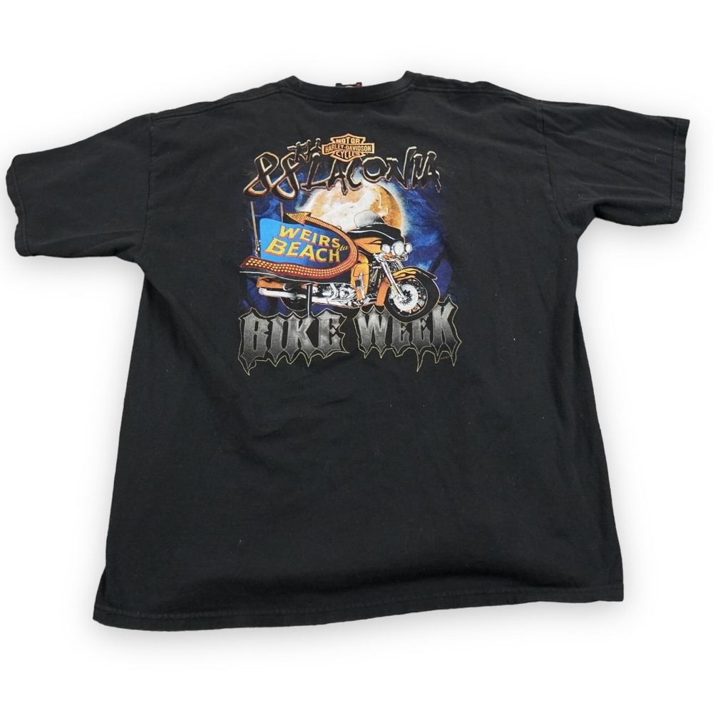 Harley Davidson Shirt Mens Extra Large Black Laconia 88th Bike Week Weirs Beach